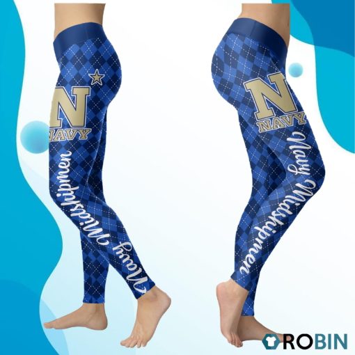 Navy Midshipmen Caro Seamless Pattern Womens Sports, Running Leggings