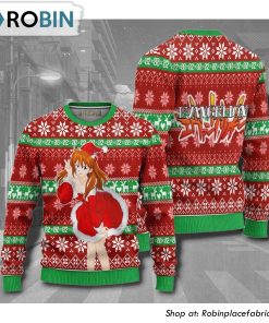 Neon Genesis Evangelion Asuka Anime Christmas Ugly Sweater