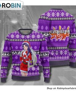 Neon Genesis Evangelion Misato Anime Christmas Ugly Sweater
