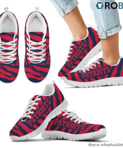 New England Patriots Tiger Skin Stripes Pattern Printed Breathable Running Shoes New England Patriots Tiger Skin Stripes Pattern Printed Breathable Running Shoes