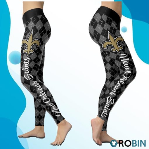 New Orleans Saints Caro Seamless Pattern Womens Sports, Running Leggings