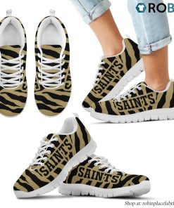 New Orleans Saints Tiger Skin Stripes Pattern Printed Breathable Running Shoes