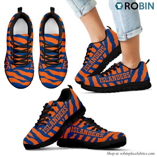 New York Islanders Tiger Skin Stripes Pattern Printed Breathable Running Shoes
