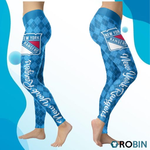 New York Rangers Caro Seamless Pattern Womens Sports, Running Leggings