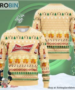 Novelty Budweiser Ugly Christmas Sweater