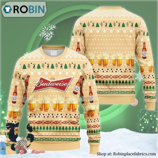 Novelty Budweiser Ugly Christmas Sweater