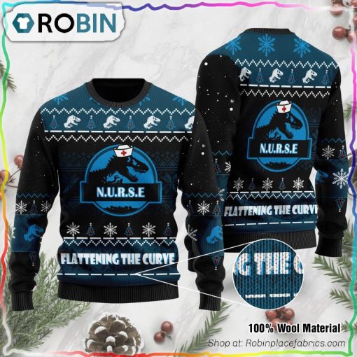 Nurse Dinosaur Ugly Christmas Sweater