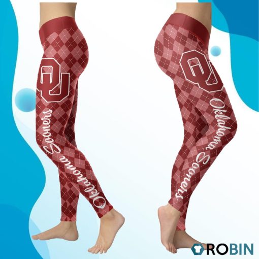 Oklahoma Sooners Caro Seamless Pattern Womens Sports, Running Leggings