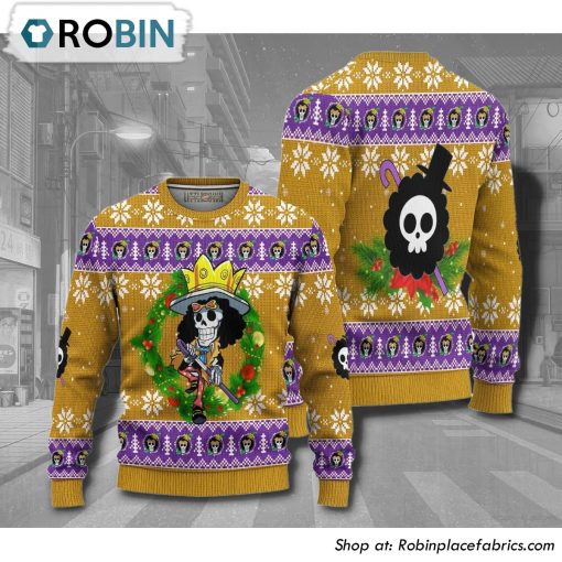 One Piece Brook Anime 3D Printed Ugly Christmas Sweater