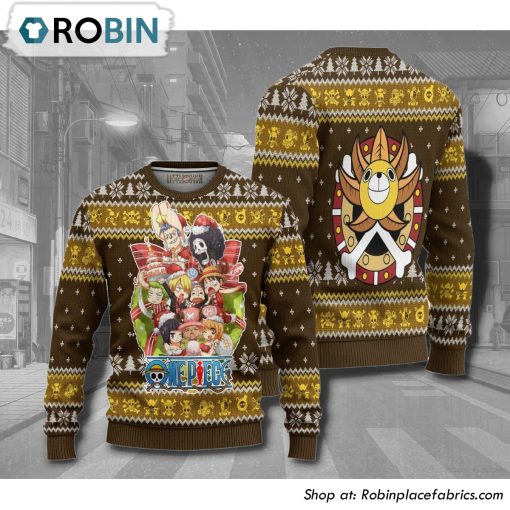 One Piece Thousand Sunny Anime Christmas Ugly Sweater