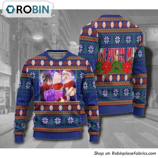 One Punch Man Characters Anime Christmas Ugly Sweater