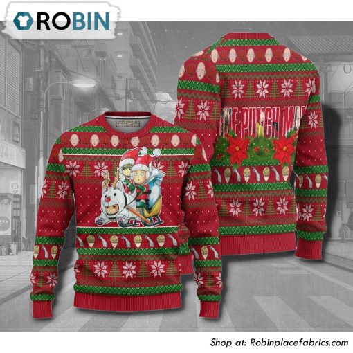 One Punch Man Saitama X Genos Anime Christmas Ugly Sweater