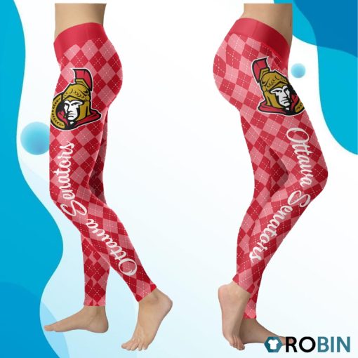 Ottawa Senators Caro Seamless Pattern Womens Sports, Running Leggings