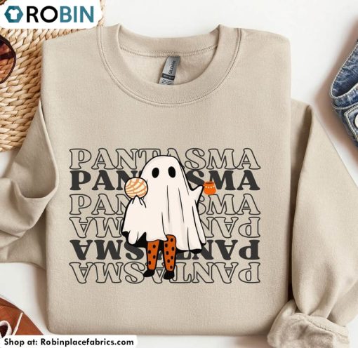 Pantasma Ghost Enjoying Shirt, Conchita And Cafe De Olla Halloween Unisex Hoodie Long Sleeve