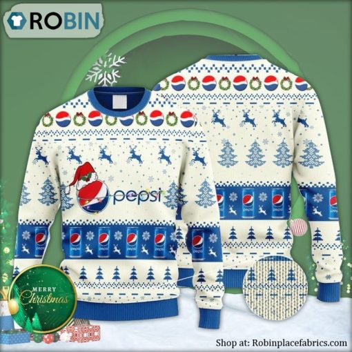 Pepsi Reindeer Snowy Night Ugly Christmas Sweater