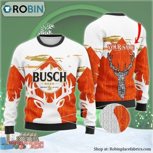 Personalized Busch Beer Ugly Christmas Sweater