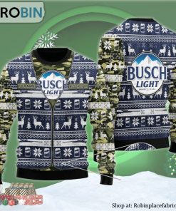Personalized Busch Latte Camo Xmas Ugly Christmas Sweater