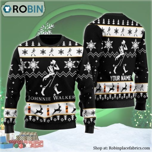 Personalized Johnnie Walker Ugly Christmas Sweater