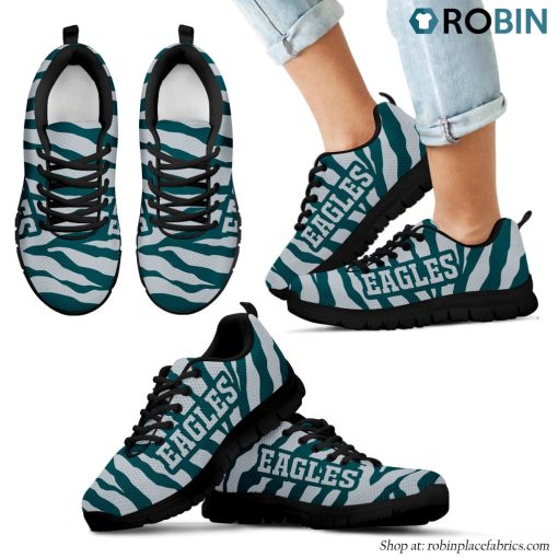 Philadelphia Eagles Tiger Skin Stripes Pattern Printed Breathable Running Shoes