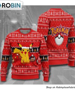 Pikachu Pokemon Knitted Anime Christmas Ugly Sweater