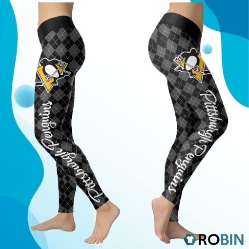 Pittsburgh Penguins Caro Seamless Pattern Womens Sports, Running Leggings