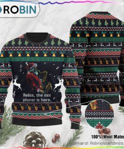 Relax The Sax Ugly Christmas Sweater