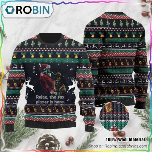 Relax The Sax Ugly Christmas Sweater