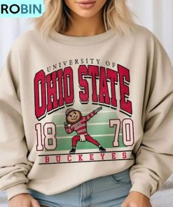 Retro Football Sweatshirt, Ohio State Football Tee Tops Crewneck