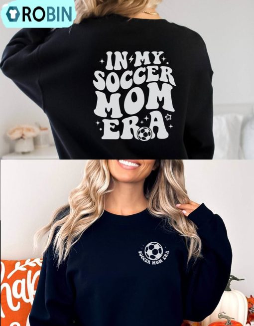 Retro In My Soccer Mama Era Shirt, Soccer Mama Crewneck Short Sleeve