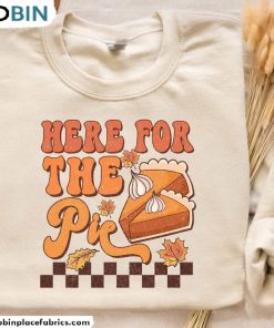 Retro Thanksgiving Shirt, Here For The Pie Short Sleeve Long Sleeve