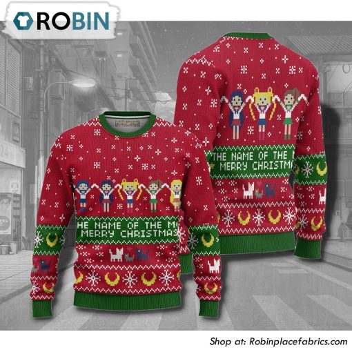 Sailor Guardians Sailor Moon Anime Christmas Ugly Sweater