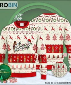 Sailor Jerry Rum Reindeer Snowy Night Ugly Christmas Sweater