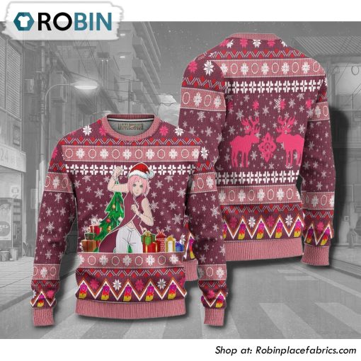 Sakura Boruto Naruto Anime 3D Printed Ugly Christmas Sweater