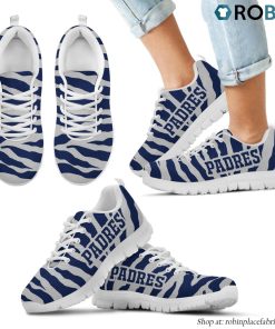 San Diego Padres Tiger Skin Stripes Pattern Printed Breathable Running Shoes