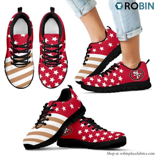 San Francisco 49ers America Flag Full Stars Stripes Pattern Sneaker