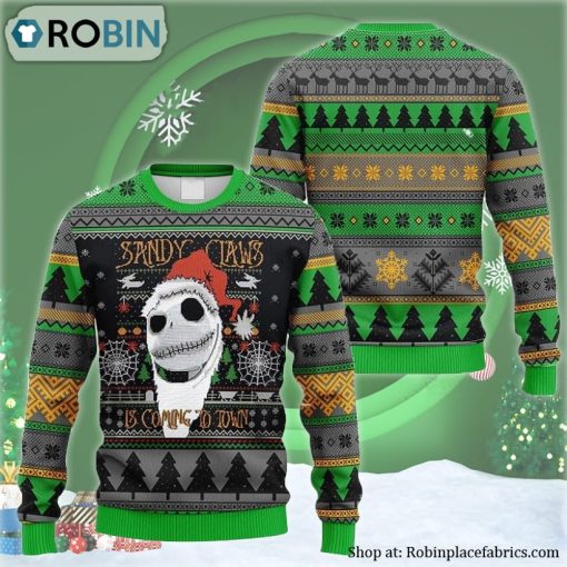 Sandy Claws Is Coming To Town Ugly Christmas Sweater