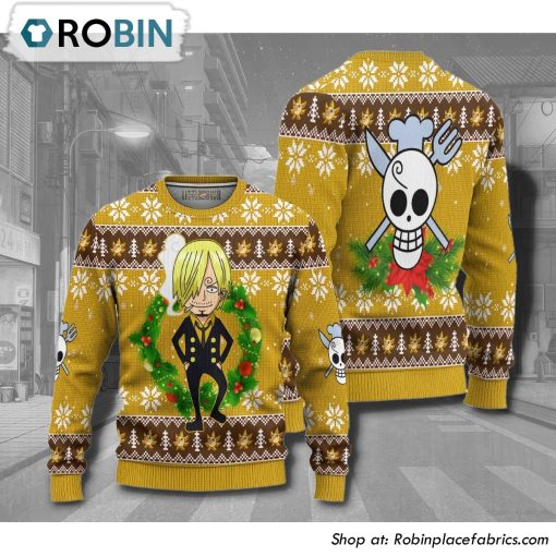 Sanji One Piece Anime Christmas Ugly Sweater