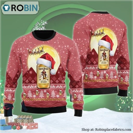 Santa Claus Sleigh Captain Morgan Ugly Christmas Sweater