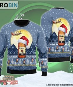 Santa Claus Sleigh Coors Banquet Ugly Christmas Sweater