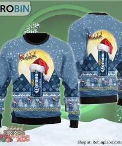Santa Claus Sleigh Corona Extra Ugly Christmas Sweater
