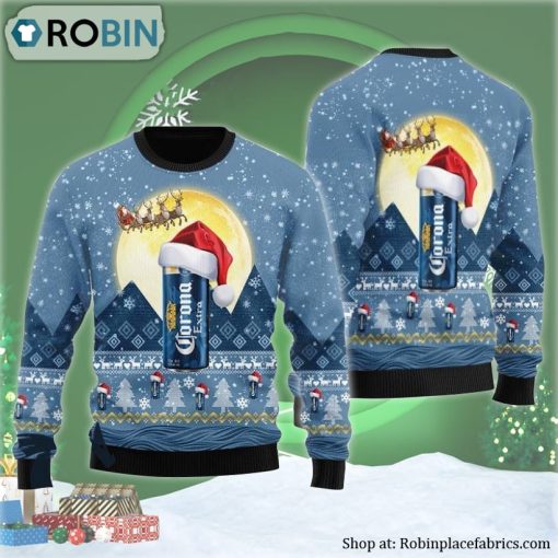 Santa Claus Sleigh Corona Extra Ugly Christmas Sweater