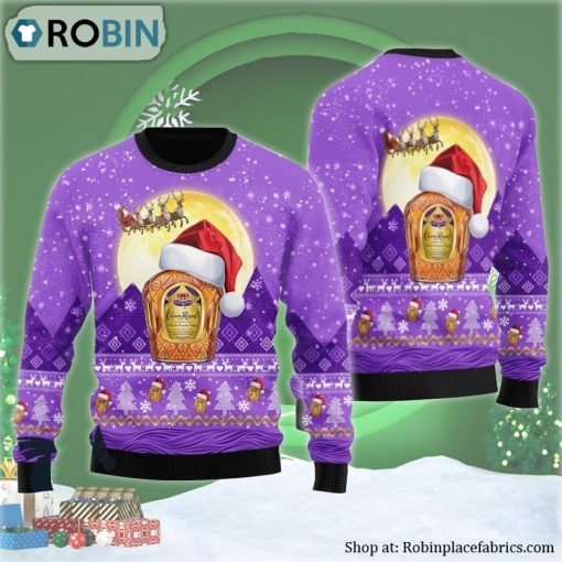 Santa Claus Sleigh Crown Royal Ugly Christmas Sweater