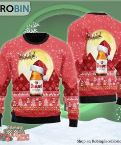 Santa Claus Sleigh Duvel Beer Ugly Christmas Sweater
