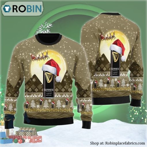 Santa Claus Sleigh Guinness Ugly Christmas Sweater