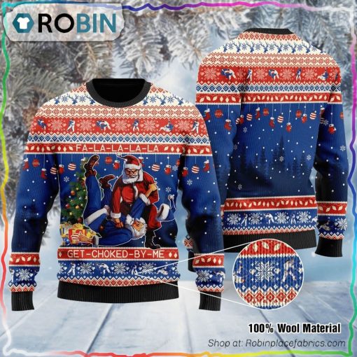 Santa Claus With Sayings FA-LA-LA-LA-LA Ugly Christmas Sweater