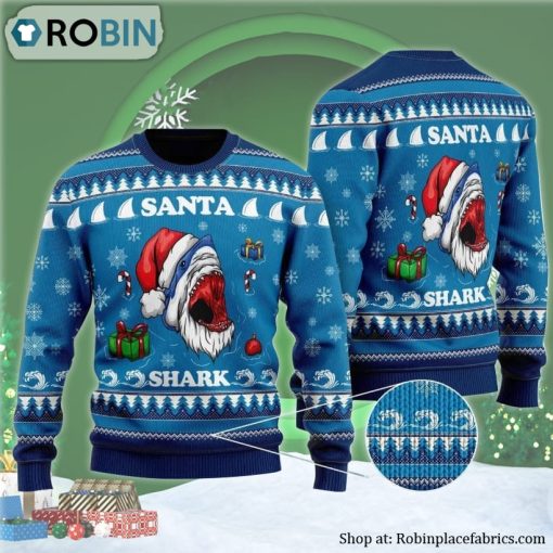 Santa Shark Doo Doo Doo Ugly Christmas Sweater