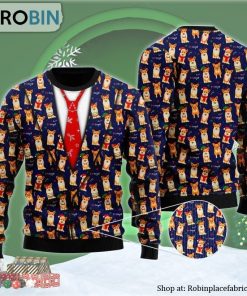 Seamless Christmas Pattern Corgis Ugly Christmas Sweater
