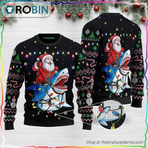 Shark Santa Ugly Christmas Sweater