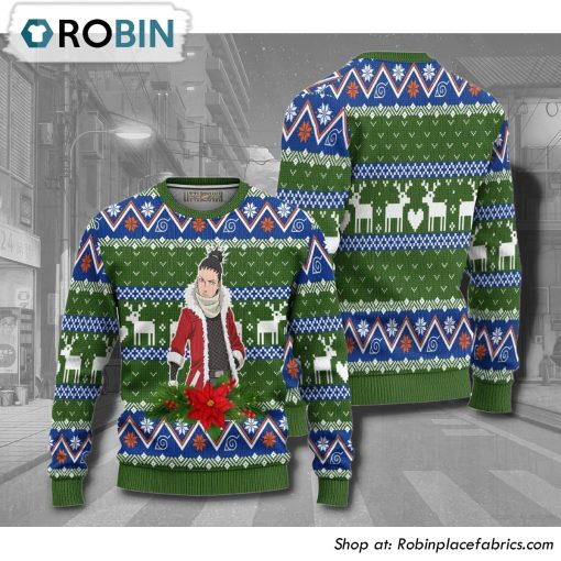 Shikamaru Naruto Anime 3D Printed Ugly Christmas Sweater