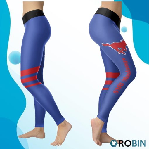 SMU Mustangs Women 3D Printed Leggings Sports